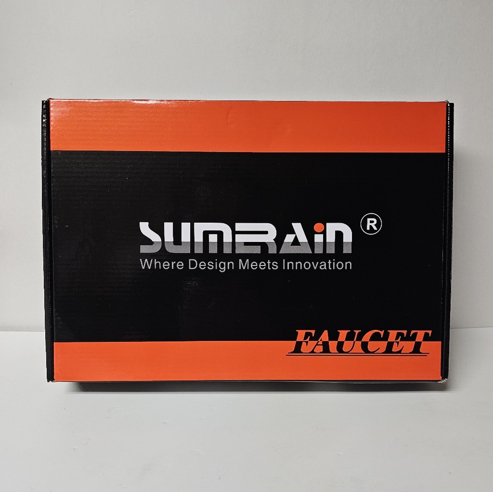 Sumerain Bathroom Sink Faucet and Valves - Wall Mount - Silver & Gold